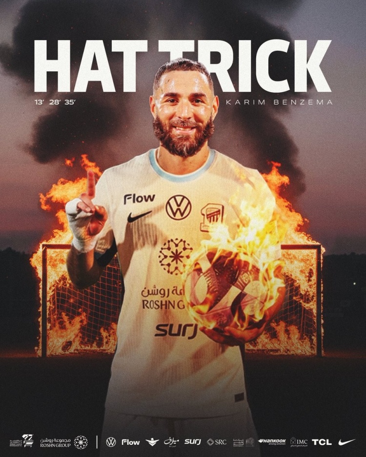 半岛体育网址-本泽马在沙特超联赛已经4次戴帽，创造吉达联合队史纪录